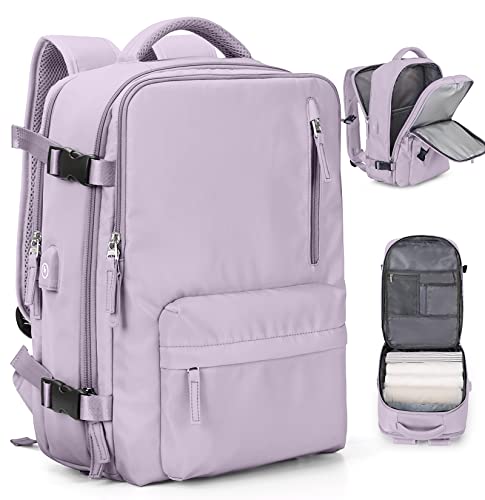 VGCUB Carry on Backpack,Large Travel Backpack for Women Men Airline Approved Gym Backpack Waterproof Business Laptop Daypack,Purple