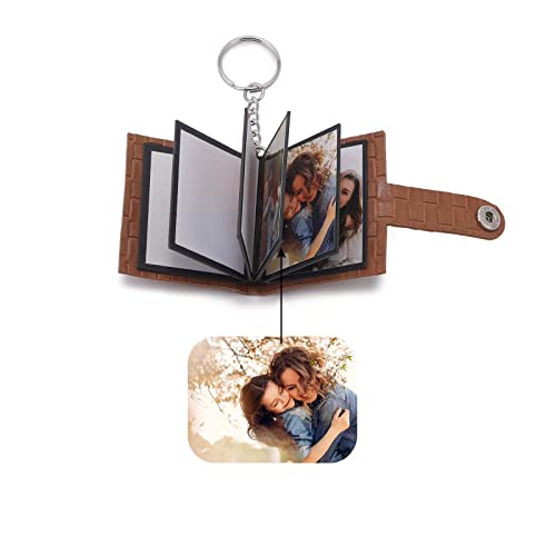 Custom Keychain with Pictures, Mini Insert Photo Album Keyring, Personalized Photo Gifts for Birthday Anniversary Valentine (style 2)