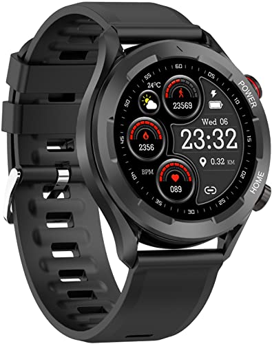 BRIBEJAT Smart Watch for Men Compatible with Samsung iPhone Android Phones (Dial/Answer Calls) Built-in Music Player Activity Tracker, Real-time Heart Rate & Sleep Monitor Pedometer, Gray