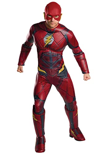 Rubie's mens Justice League Deluxe Flash Adult Sized Costume, As Shown, Standard US