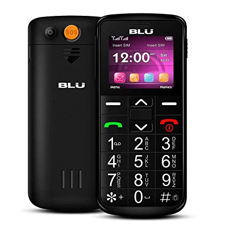 BLU Joy 3G 1.8' J090 GSM Unlocked 3G Dual Sim Keyboard Flashlight Cellphone W/SOS Button (Black)