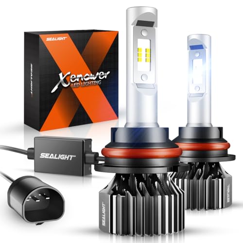 SEALIGHT 9007/HB5 Light Bulbs, 9007 Dual Beam Bulbs, 22000 LM 9007 Light, 600% Super Bright White Light Bulbs, Powersport or Fog Plug-N-Play, Pack of 2