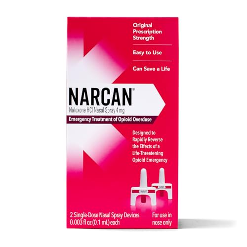 NARCAN Nasal Spray 4 mg, Emergency Treatment of Opioid Overdose, 2 Single-Dose Devices