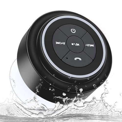 HAISSKY Bluetooth Shower Speakers, Portable Wireless Speaker with Suction Cup, IP67 Waterproof Outdoor Wireless Speaker, Pairs Easily to Phones, Tablets, Computer, Gift for Men & Women