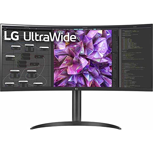 LG 34WQ75C-B.AUS 34' Curved UltraWide QHD IPS HDR 10 Built-in-KVM-Monitor with USB Type-C & LAN (RJ-45), Black