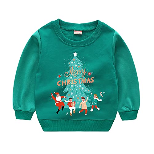 Toddler Boys Girls Christmas Sweatshirts Christmas tree Clothes Sweater T-Shirts for Kids Long Sleeve Pullover Sweatshirt Shirt Tops Size 4T