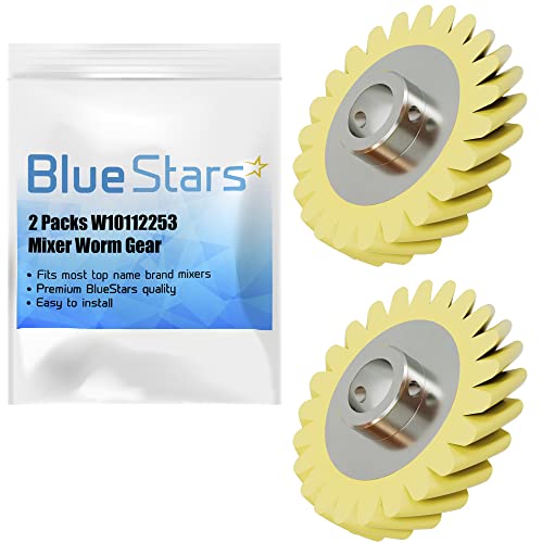 Ultra Durable W10112253 Mixer Worm Gear Replacement Part by BlueStars – Exact Fit For Whirlpool & KitchenAid Mixers - Replaces 4162897 4169830 AP4295669 PS11748374 4161531 WPW10112253 - PACK OF 2