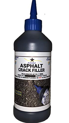 Bluestar Flexible Asphalt Crack Filler, DIY - No Special Tools Needed, Fill Cracks in Asphalt Driveways and Parking Lots. 16 fl. oz. Bottle.