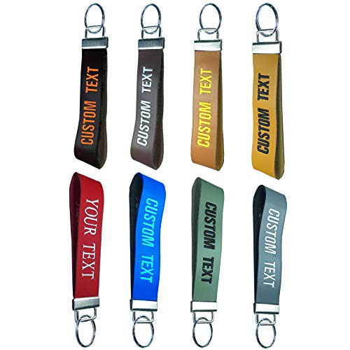 N A MVCEN Personalized Leather Keychain, Custom Keychain 1 PC, Car Key Chain for Men, Cute Keychains for Women (Leather 7.25''x3'' inches)