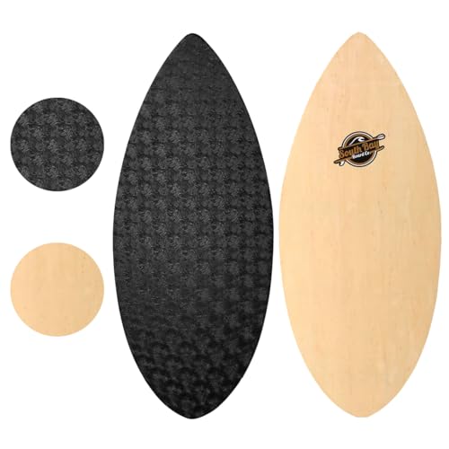 South Bay Board Co. - 41' / 36” Skipper Skimboard - Beginners Skim Board for Kids - Durable, Lightweight Wood Body with Wax-Free Textured Foam Top Deck - Performance Tear Drop Shape