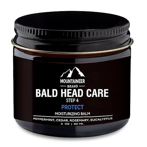 Mountaineer Brand All Natural Moisturizer and After Shave Balm for Men | Bald Head Care | Non-Greasy Scalp and Face Lotion | Made in USA | 2oz