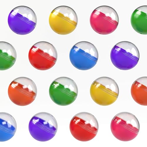 Vending Machine Capsules - 1.1 Inch Tiny Semi-Translucent Empty Clear-Colored Round Capsules - 50 Pcs Gumball Machine Containers - Plastic Capsules for Toys - Small Colored Containers