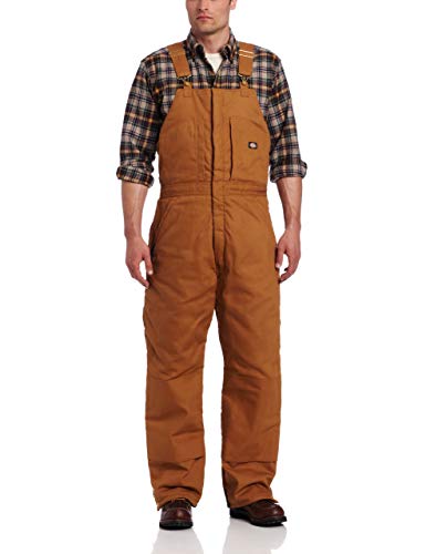 Dickies Men's Premium Insulated Bib Overall, Brown Duck, XX-Large/Short