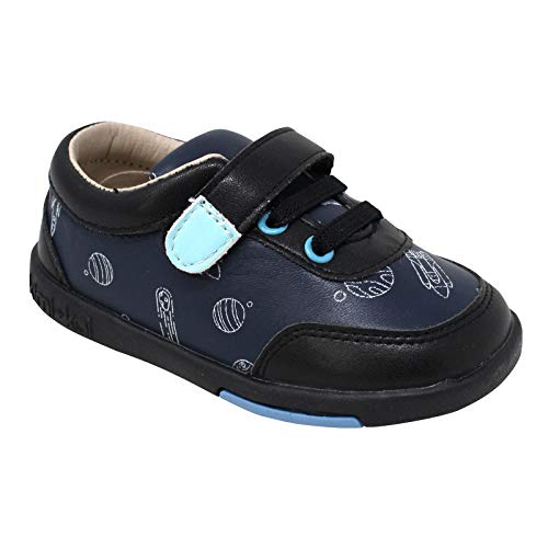 Kimi & Kai Boys First Walker Toddler Colton Spaceship Leather Sneaker Shoes Navy US 6