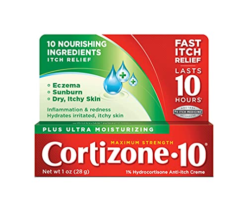 Cortizone 10 Maximum Strength Plus Ultra Moisturizing Anti-itch Cream, 1% Hydrocortisone, 1 oz.