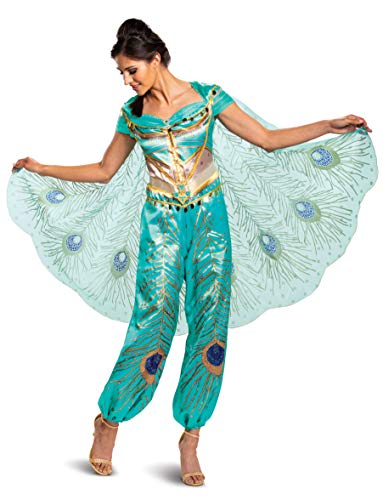 Disguise womens Jasmine Teal Deluxe Adult Sized Costumes, Teal, S 4-6 US