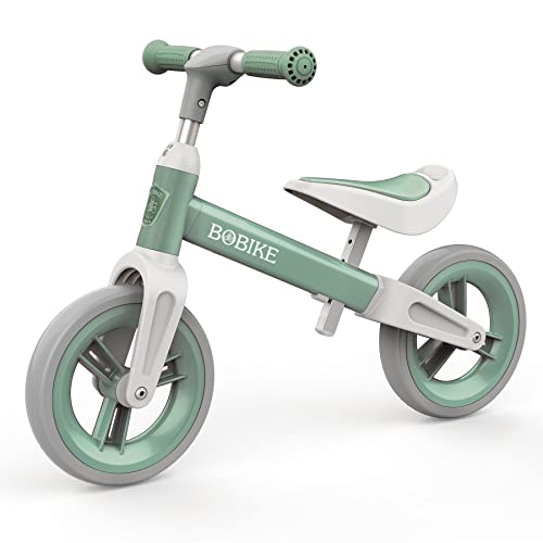 Bobike Toddler Balance Bike Toys for 1 to 3 Year Old Girls Boys Adjustable Seat and Handlebar No-Pedal Training Bike Best Gifts for Kids (Green)
