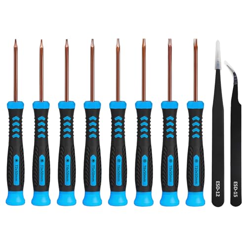 Torx Screwdriver Set, Security Torx Screwdrivers T2 T3 T4 T5 T6 T7 T8 T9 T10 Tool Kits for Small Torx Screws Repair, Upgraded Version