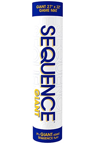 Jax Giant (aka Jumbo) SEQUENCE Game - Tube Edition with Cushioned Mat (27' x 32') Cards and Chips, Package Colors May Vary.
