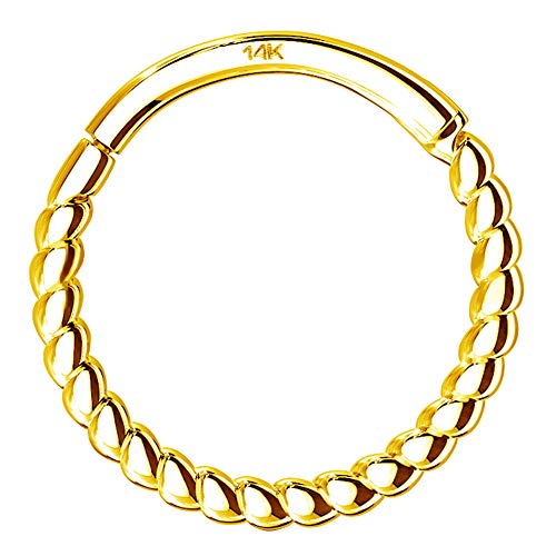 OUFER Helix Earring Hoop 14K Solid Gold Daith Tragus Helix Cartilage Earring 16G Septum Piercing Hinge Segment Rings Hoop