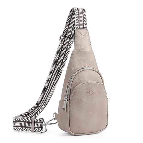 CLUCI Small Sling Bag for Women Crossbody, Faux Leather Trendy Waist Packs with Guitar Strap, Women's Fanny Packs