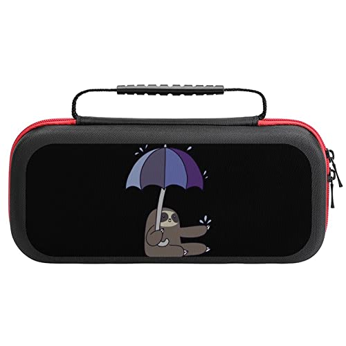 Sloth Rain Umbrella Carrying Case for Switch Portable Travel Storage Bag Hard Shell Pouch for Accessories and Games