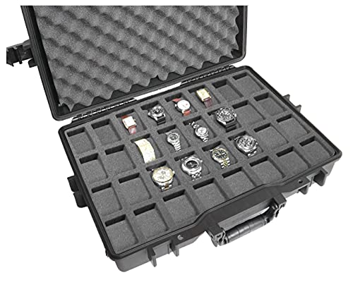 Case Club 32 Watch Carry Case - Organize & Protect Your Watch Collection in a Heavy Duty, Waterproof, Travel & Storage Case - For Men's & Women's Watches of Various Sizes in a Padlockable Display Box