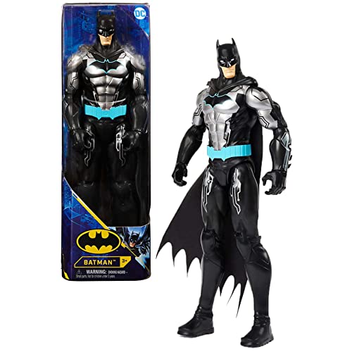 Batman 12-inch Bat-Tech Action Figure (Black/Blue Suit), Kids Toys for Boys Aged 3 and up