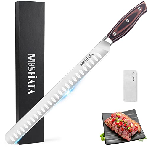 MOSFiATA 12' Slicing Carving Knife –BBQMeat Cutting Knife Brisket Knife-Forged High Carbon German Steel – Ergonomic Handle Design-With Gift Box