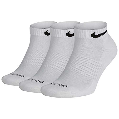Nike Mens Everyday Max Cushion 3 Pair Low Cut Socks, XL 13-15 (White)