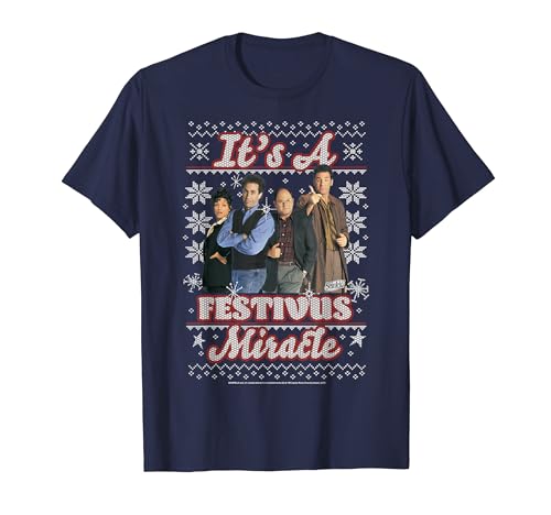 Seinfeld Group Shot It's A Festivus Miracle Ugly Sweater T-Shirt