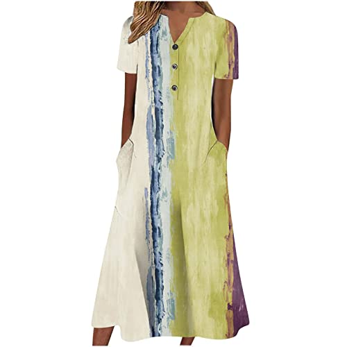 Women's Print Sundress 2023 Easter Day Valentine's Day St. Patrick's Day Boot Cut Stretch Dress Pants for Women Blue Floral Dress Long Sleeve Boho Long Fall Dress Maxi Dresses for Women