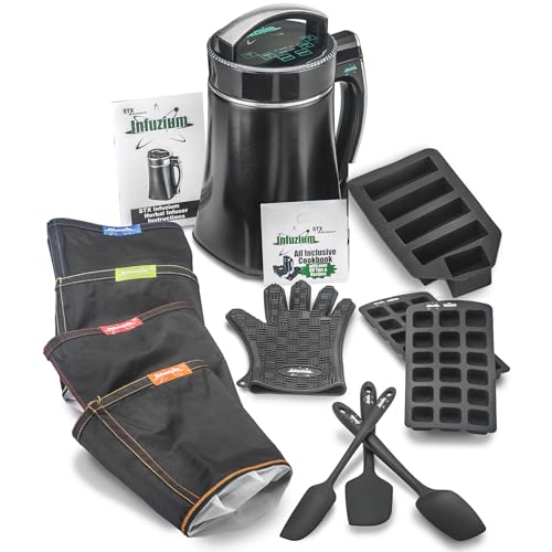 STX International Infuzium Butter-Oil-Tincture Maker Machine Premium Pack • 2 to 10 Sticks Butter • 4 Filters, 3 Spatulas, Silicone Glove, Butter Mold, 2 Gummy Molds Plus our Infuzium 48 Page Cookbook