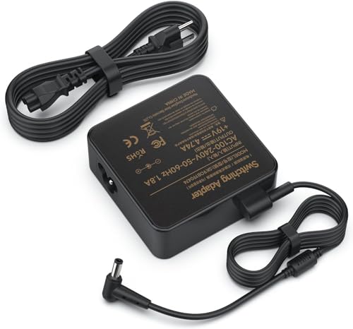 90W Asus Laptop Charger Replacement for ADP-90YD B Q301 Q500A Q501 Q501LA X501 K43T K43TA K43U K501 Asus VivoBook Q550 Q550L Q550LF X551C X551CA 19V 4.74A AC Adapter Power Supply