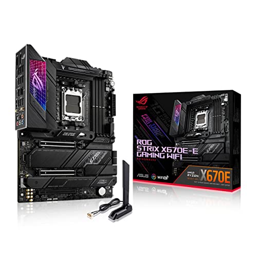 ASUS ROG Strix X670E-E Gaming Socket AM5(LGA 1718) Ryzen 7000 ATX Motherboard(18+2 Power Stages,PCIe 5.0, DDR,4xM.2 Slots,USB 3.2 Gen 2x2, WiFi 6E,PCIe Slot Q-Release, M.2 Q-Latch)