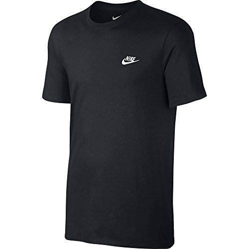 NIKE Sportswear Men's Club Embroidered Futura Tee, Black/White, Large
