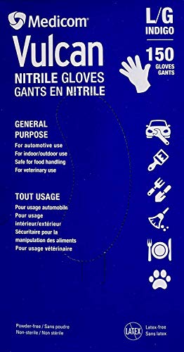 Medicom Vulcan Nitrile Gloves, 150 Count Large