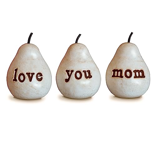 Gift for Mom, White Love You Mom Pears, Birthday Mother's Day gift, Perfect Present for Mothers of all ages
