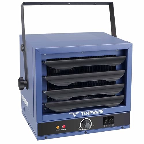 TEMPWARE Electric Garage Heater, 5000-Watt Ceiling Mount Shop Heater with 3 Heat Levels, 240-Volt Hardwired Fan-Forced Industrial Heater, Ideal for Workshop
