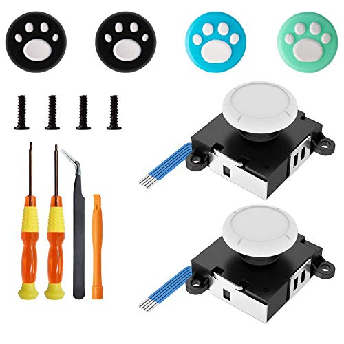 Vanpark Replacement Joystick Analog Thumbsticks for Switch Lite & Switch Joy-Con Controller(2 Pack), Switch Lite Repair Kit (White)