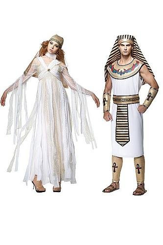 HGM Costume Women's Egyptian Mummy Lady, White/Gold, Large