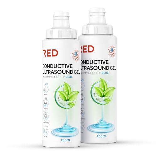 Ultrasound Gel for Medical Imaging, TENS Units & Baby Dopplers, 8.45 fl oz - Non-Greasy, Unscented, Hypoallergenic - Medical Grade Therapy - 2 Bottles, 8.45 fl oz / 250mL