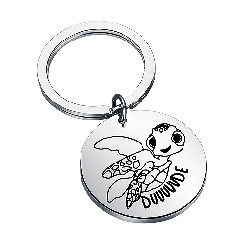 FAADBUK Nemo Dory Keychain Squirt Lover Gift Dude Squirt the Turtle Quote Gift Nemo Movie Lover Gift (Squirt keychain)