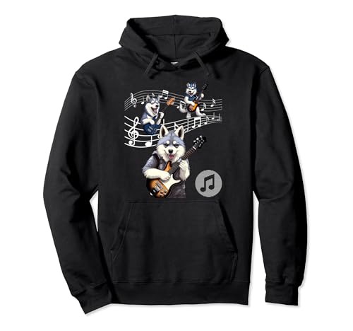 Dog Guitar for musician and Artist for men and Woman Pullover Hoodie