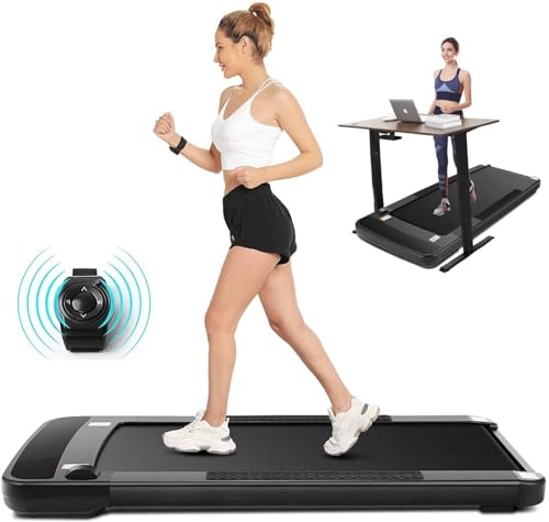 Under Desk Treadmill-Max Treadmill 300 lb Capacity, Walking Pad/Compact Electric Treadmill for Home/Gym/Office with LED Touch Screen/Remote Watch,2 in 1 Folding Treadmill