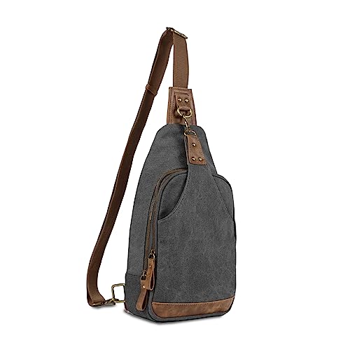 Glacier Canvas Concealed Carry Sling Bag Crossbody Backpack Purse for Men Women_Grey