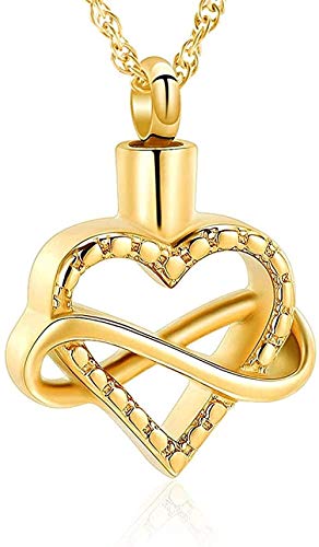 FYJP Fashion Pendant Dog Urn Cremation Jewelry Ladies Endless Heart Ur Necklace Women's Souvenir Ashtray Pendant Small Box Pendant Memorial Necklace Cigarette Case Color