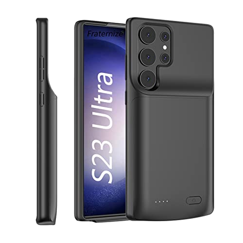 Battery Case for Samsung Galaxy S23 Ultra, 4800mAh Ultra Powerful Rechargeable Charging Case, Protective Extended Backup Battery Charger Cases Cover for Samsung Galaxy s23 Ultra 2023 Black