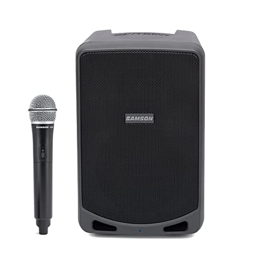 Samson Technologies Expedition XP106w Rechargeable Portable PA System with Wireless Handheld Microphone and Bluetooth, Black