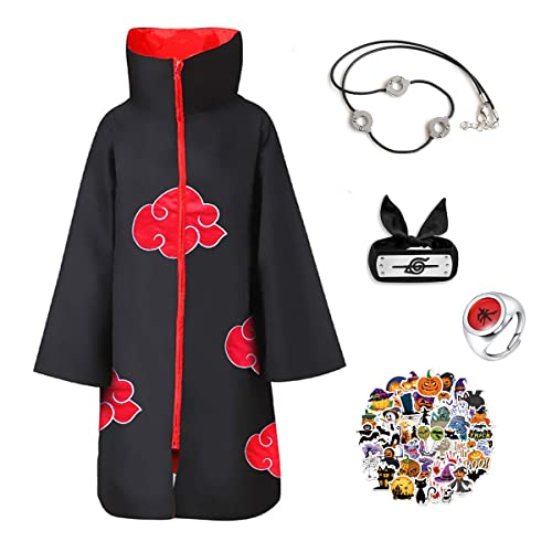 Anime Costume Akatsuki Cloak Itachi Sasori Deidara Uchiha Hoshigaki Kisame Tobi Uchiha Cosplay Costume for Adults Large
